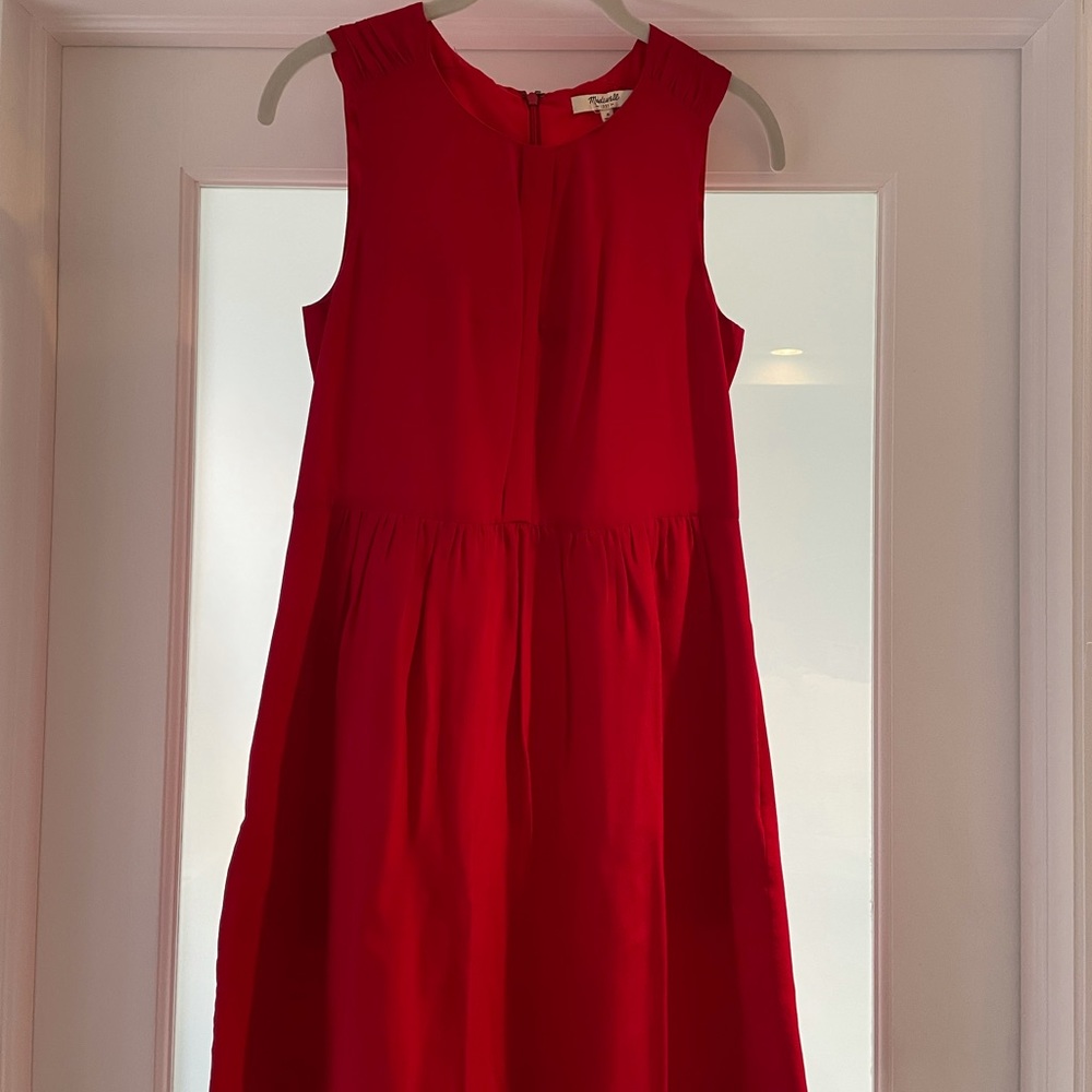 Madewell red silk dress - size 0